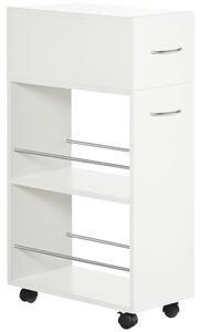 Carrello da Cucina con 2 Ripiani 25x50x85 cm in Truciolato e Acciaio Inox in Truciolato e Acciaio Inox