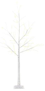 Albero di Natale Bianco con Luci LED 20x20x150 Base Quadrata in Acciaio e Polipropilene