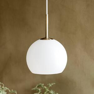 FRANDSEN Lampada a sospensione a sfera, bianco opalino, Ø 18 cm, vetro
