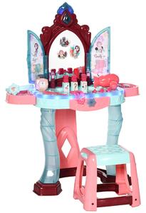 Set Toeletta con Sgabello per Bambini con Luci Musica e Accessori