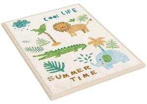 AIYAPLAY Tappeto Gioco Neonato, Antiscivolo e Impermeabile, 150x200 cm, Motivo Animali, 0-3 Anni, Facile Pulizia | Aosom Italy