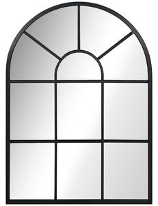 Specchio a Parete e a forma di Arco 70x50 cm in Metallo e Vetro Nero