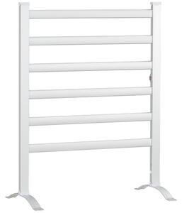 Scaldasalviette Elettrico da Bagno 140W a 6 Barre 90x36x69 cm in Alluminio Argento