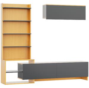 Mobile Porta TV con Pensile 180x31x156,5 cm Colore Legno e Colore Legno e