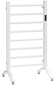 Scaldasalviette Elettrico 8 Barre 50x45x80 cm in Acciaio al Carbonio Bianco