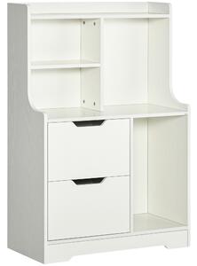 Mobile Dispensa 2 Cassetti e Ripiani 73x35x110 cm in MDF Bianco