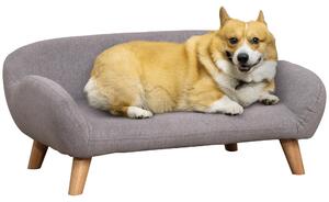 Divanetto per Cani e Gatti Imbottito 72x44x31 cm in Tessuto Grigio Chiaro