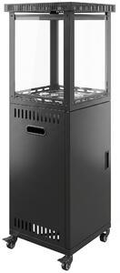 Outsunny Stufa A Gas da Esterno 13kW Con Ruote e Pietre, Nera | Aosom Italy