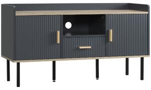 Mobile Porta TV 55" max 120x40x65 cm in MDF e Acciaio Grigio