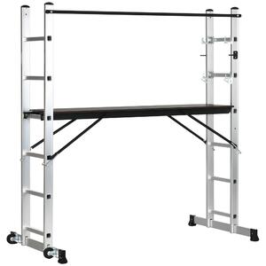 Trabattello Scala 3 in 1 ad Altezza Regolabile Max 150 Kg in Lega di Alluminio