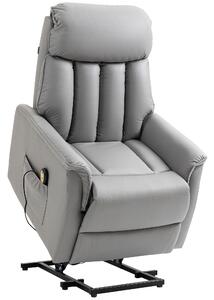 Poltrona Alzapersona Elettrica 80x94x104 cm in Similpelle Grigio