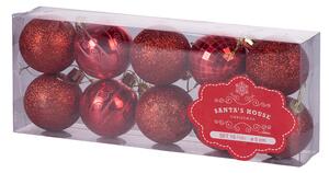 Set 10 Palle di Natale Ø5 cm in Plastica Rosso