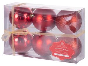 Set 6 Palle di Natale Ø6 cm in Plastica Rosso