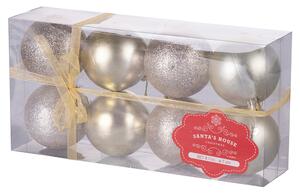 Set 8 Palle di Natale Ø7 cm in Plastica Champagne