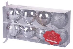 Set 8 Palle di Natale Ø8 cm in Plastica Argento