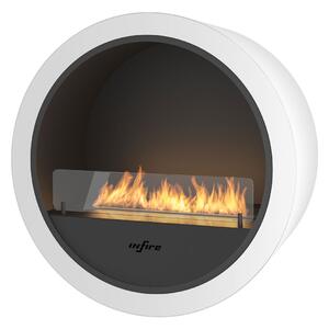 Camino a Bioetanolo da Parete Ø70 cm Incyrcle Wall Bianco con Vetro