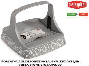 STEFANPLAST Portatovaglioli Orizzontale Tosca Stone Grey/Bianco - SF55802
