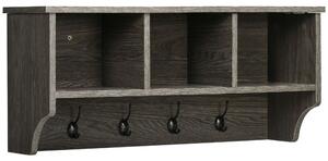 Appendiabiti da Parete 80x24x35,5 cm in Legno e Metallo Grigio