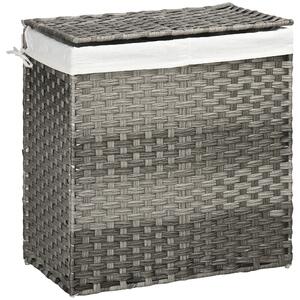 Cesto Portabiancheria 56,5x33x61 cm con Sacca rimovibile Grigio