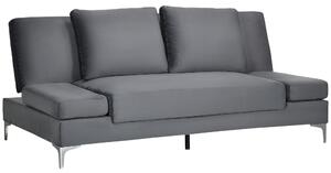 Divano Letto Matrimoniale 190x102x82 cm in Poliestere e Metallo Grigio