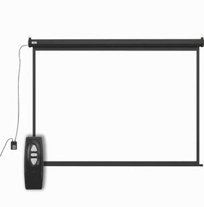 HOMCOM Schermo per Proiettore 100" Formato 4:3 Regolabile con Telecomando, 203x152cm, Nero