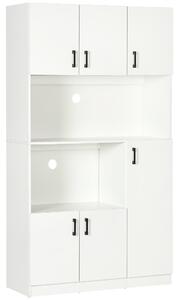 Mobile Dispensa Alto 6 Ante 2 Ripiani 100x40x180 cm in Truciolato Bianco