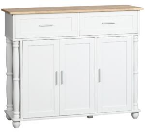 Isola per Cucina 106x39,5x89,5 cm 2 Cassetti 2 Ante Bianco
