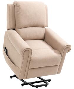 Poltrona Alzapersona Elettrica 88x92x106 cm in Tessuto Effetto Velluto Marrone