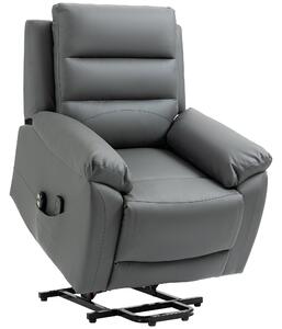 Poltrona Alzapersona Elettrica 91x86x101 cm in Similpelle Grigio