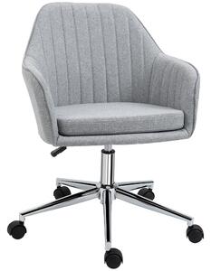 Sedia da Ufficio Operativa 61x59x86-96 cm in Tessuto Grigio Chiaro