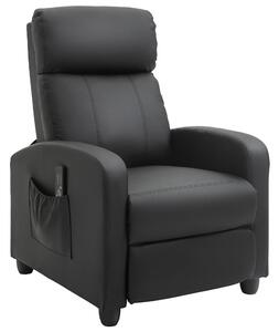 Poltrona Relax Massaggiante 68x88x98 cm con Telecomando in Similpelle Nera