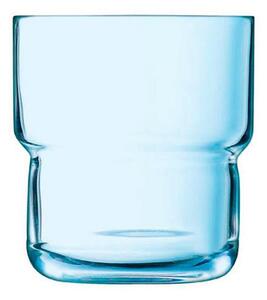Arcoroc Log Brush Bicchiere Acqua Impilabile 22 cl Set 6 Pz In Vetro Blu