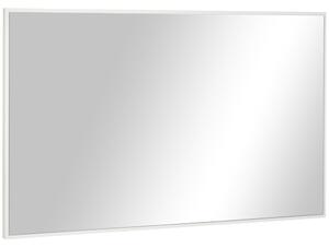 Specchio da Bagno con Cornice 104x60 cm in Truciolato e Vetro Bianco e Argento