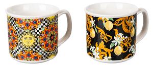 Set 2 Tazze Ø9,2x11,5x8,7 cm in Bone China VdE Tivoli 1996 Italian Beauty