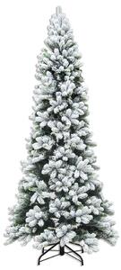 Albero di Natale Artificiale Innevato 210 cm 605 Rami Pino Slim Verde