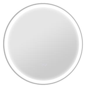 Kleankin Specchio Bagno con Luce LED Rotondo 80cm, 3 Colori, 3000-6500K, Interruttori Touch, Memoria, Antiappannamento | Aosom Italy