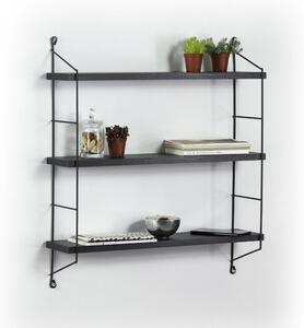 Mensola Neelix con 3 ripiani neri 60x15x68 cm nero