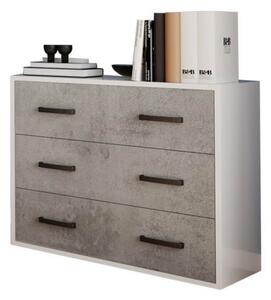 Comò 3 cassetti 91x45x81H cm cemento