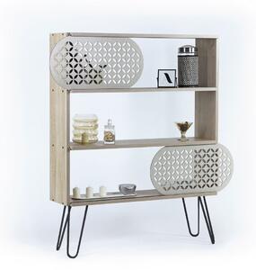 Libreria 3 ripiani Ilia rovere nero 94x25x117 cm