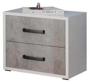 Comodino 2 cassetti 52x36x43H cm cemento