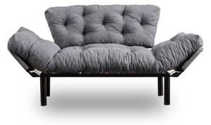 Divano letto Nitta grigio 190x70 cm braccioli reclinabili