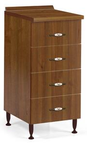 Cassettiera 4 cassetti 40x50x85H cm noce antico