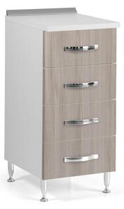Cassettiera 4 cassetti 40x50x85H cm olmo