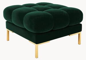 Pouf in velluto verde bottiglia e oro Bali