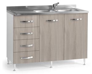 Mobile Sottolavello con cassettiera 120 cm olmo sinistro