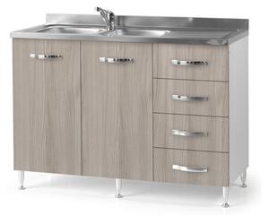 Mobile Sottolavello con cassettiera 120 cm olmo destro