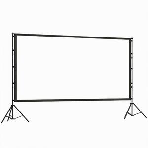 HOMCOM Telo per Proiettore 120" 16:9 HD 4K/8K, Angolo di Visione 160°, Doppia Facciata e Treppiedi Pieghevoli, Bianco | Aosom Italy