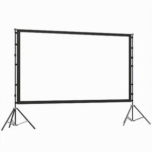 HOMCOM Telo per Proiettore 100" 16:9 HD 4K/8K, Angolo di Visione 160°, Doppia Facciata e Treppiedi Pieghevoli, Bianco | Aosom Italy