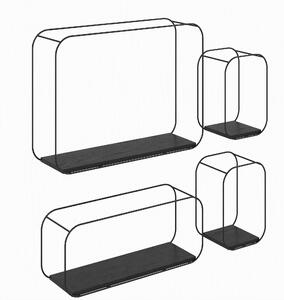 HOMCOM Mensole Flottanti Geometriche per Soggiorno, Set di 4 Pezzi, Nero | Aosom Italy