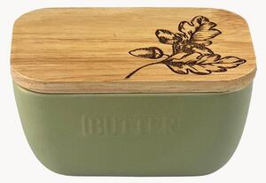 Burriera in ceramica con coperchio in legno di quercia Autumn Acorns